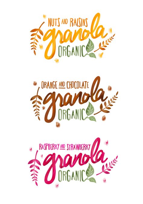 Graphic design experiment for Granola packaging. Cereals Packaging Design, Granola Packaging, Packaging Design Food, Granola Brands, Eco Packaging Design, Cereal Packaging, Eco Packaging, Organic Chocolate, Food Graphic Design