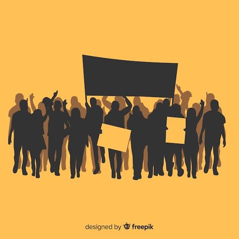 Demonstration Speech, Revolution Poster, Oppressed People, People Crowd, Protest Posters, Pop Art Women, Silhouette People, Floral Border Design, Couple Illustration