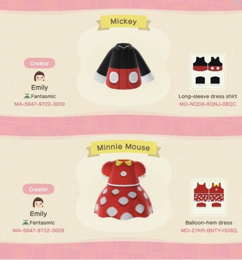 Mickey mouse, Minnie Mouse, Red, Black, Yellow, White, Disney, Disney World, Animal Crossing, ACNH, New Horizons, Qr code, Switch, Animal Crossing Design Codes Disney, Animal Crossing Disney Island, Disney Acnh Codes, Animal Crossing Disney Codes, Acnh Disney Design Codes, Animal Crossing Codes Clothes, Animal Crossing Disney, Disney Animal Crossing, Disney Acnh