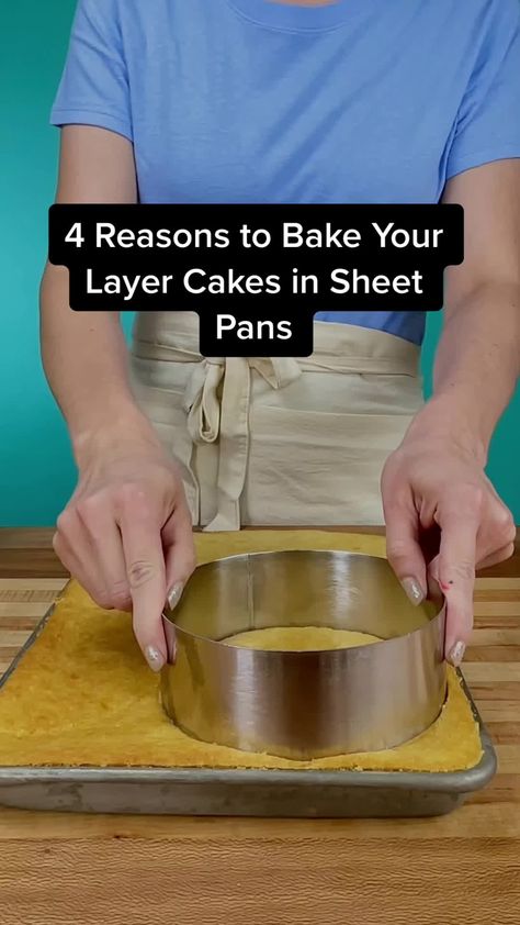 Layer cakes like a professional baker! Tutorial linked in my bio. 💙#tipsandtricks #bakinghack #baking #tipoftheday #howto #cake #learnontiktok Sheet Pans, Layer Cakes, Tip Of The Day, Anniversary Cake, Baking Tips, Layer Cake, Sheet Pan, Dog Bowls, Make Your Day