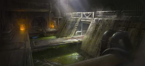 ArtStation - Sewer System, Jordan Grimmer Underground Hideout, Jordan Grimmer, Weyland Yutani, Planet Art, Systems Art, Sewer System, 3d Environment, Sewage System, Amazing Paintings