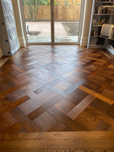 Brushed Fumed Oak Basketweave Parquet Flooring Wood Block Flooring, Herringbone Wood Floor, Wood Parquet, Honey Oak, Solid Wood Flooring, Parquet Flooring, French Oak, Wood Flooring, Free Samples