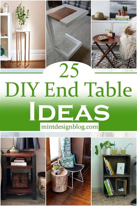 How To Place End Tables In Living Room, End Table Alternatives, Diy End Table Ideas, Wooden Crate End Table, Copper End Table, Diy End Table, End Table Ideas, Crate Side Table, Unique End Tables