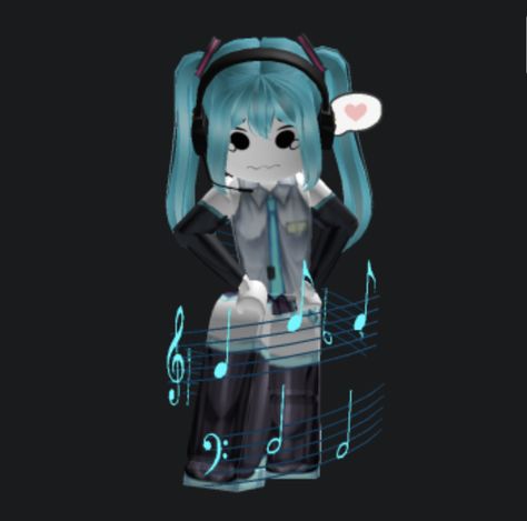 Hatsune Miku Hatsune Miku Roblox Avatar, Miku Roblox Avatar, Matching Avatars, Roblox Profile, Avatar Cosplay, Glitch Core, Skins Roblox, Outfit Roblox, Roblox Skins