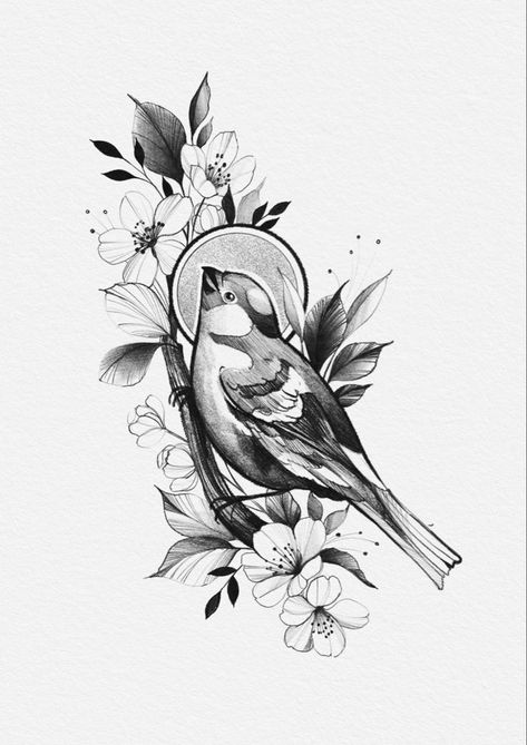 Arm Tattoo Designs For Women, Bird And Flower Tattoo, Vogel Tattoo, Flower Tattoo Drawings, Sketch Tattoo Design, Floral Tattoo Design, Bird Tattoo, Tattoo Feminina, Tattoo Art Drawings