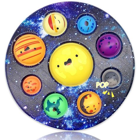 Fidget Collection, Space Sensory, Dimple Fidget, Fidget Board, Planets Design, Fidget Toys Adults, Sensory Items, Pop It Toy, Simple Dimple