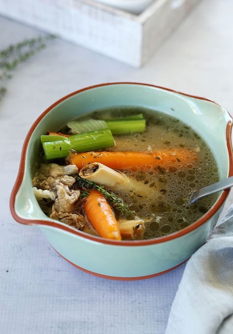 Lamb Bone Broth made simply in your slow cooker or on the stove top. Lamb Bone Broth Recipe, Lamb Stock Recipe, Lamb Bone Broth, Bone Broth Recipes, Leftover Roast Lamb, Slow Roasted Lamb Shoulder, Lamb Shoulder Roast, Panini Recipes Chicken, Spaghetti With Ground Beef