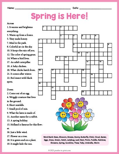 Free Printable Spring Crossword Word Search Easter Crossword For Kids, 3rd Grade Crossword Puzzles Free, Spring Worksheets 3rd Grade, Spring English Worksheet, Easter Crossword Puzzle Free Printable, April Word Search, Spring Puzzles Free Printable, Spring Crossword Puzzle Free Printable, Kids Crossword Puzzles Free Printable