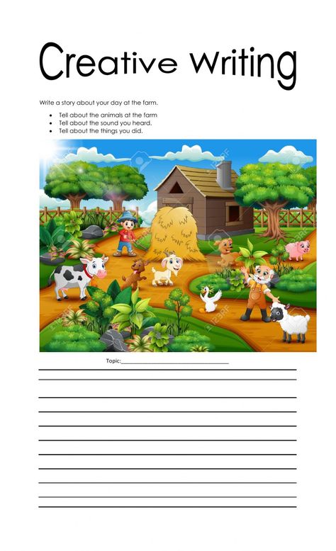 Creative Writing For Grade 2 Student, How To Write A Composition, Story Writing Grade 2, Picture Story Writing For Grade 2, Look At The Picture And Write Sentences, Creative Writing Worksheets Grade 2, Creative Writing Pictures, Picture Story Writing, Writing Composition