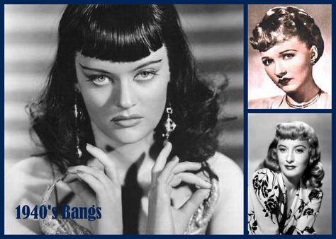 Bangs have always for the bold and fashion forward. They make a definite statement that takes some serious commitment. They can take forever... Vintage Bangs, Alexis Smith, Retro Updo, 1940s Hairstyles, Poses References, Vintage Glamour, Vintage Hollywood, Hollywood Glamour, Vintage Hairstyles