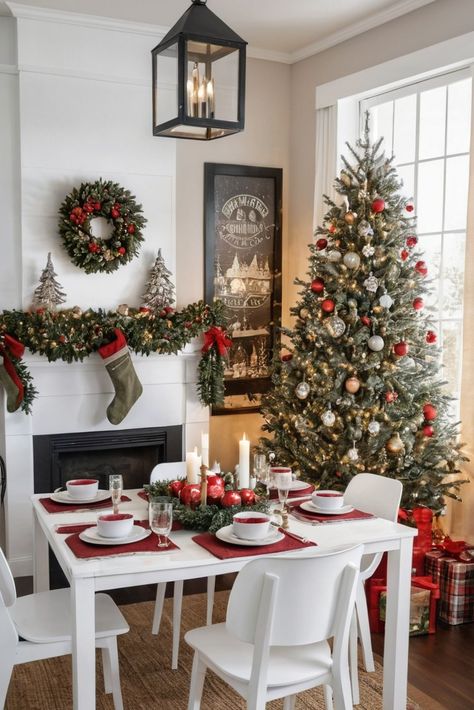 Limited space doesn't mean limited style! Clever solutions for small dining areas, including multi-functional decor, space-saving centerpieces, and tips for creating flow in tight spaces. #SmallSpace #ChristmasDecor #CleverSolutions Christmas Table Settings For Small Table, Small Space Christmas, Small Table Decor, Christmas Dinner Table Settings, Christmas Table Ideas, Space Christmas, Small Dining Area, Christmas Dinner Table, Functional Decor