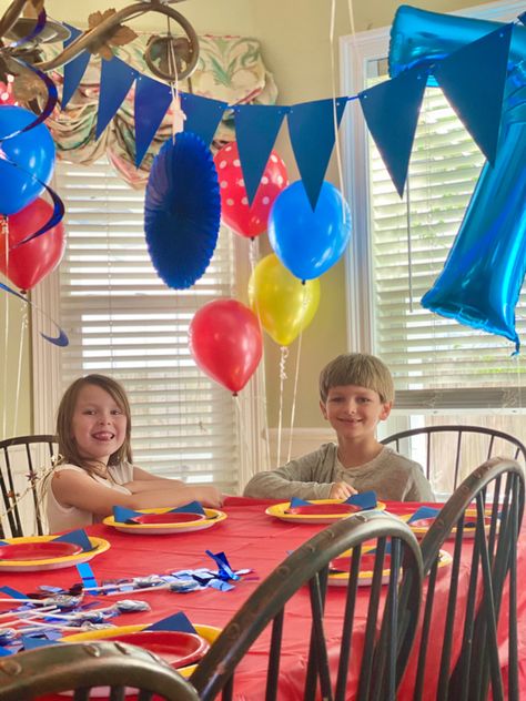 Primary colors: red, yellow, blue Red Blue Yellow Birthday Party Themes, Yellow Birthday Party, Yellow Birthday Parties, Yellow Birthday, Yellow Baby, Baby Yellow, Boy Birthday Party, Yellow Blue, Birthday Party Themes