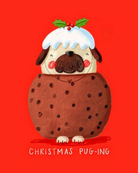 Nicola Watson Illustrator on Instagram: “Who doesn't like a pug pun. Design available over @thortful in either a single or pack. Thank you for the sales already on my other…” A Pug, Christmas Pudding, Cute Pugs, Illustrators On Instagram, Pug Love, Christmas Wishes, Family Christmas, Pug, Puns