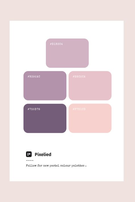 This purple pastel color palette features a sophisticated blend of soft peach, light mauve, delicate lavender, muted plum, and deep lavender. Perfect for creating a warm and elegant atmosphere. Light Purple Palette, Lavender Color Palette Colour Schemes, Purple Pastel Color Palette, Color Scheme Generator, Lavender Color Palette, Peach Color Palettes, Purple Palette, Pastel Color Palette, Pastel Color Schemes