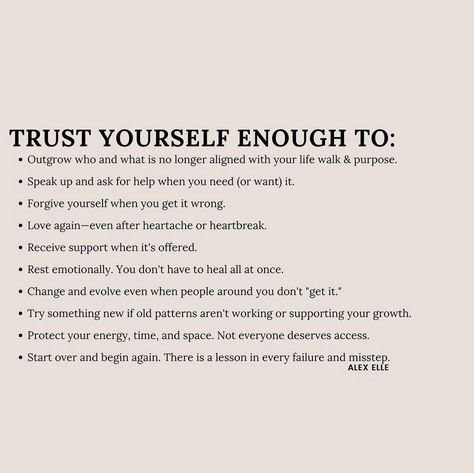 alexandra elle on Instagram: “Not sure who needs this today, but you are not alone if self-trust feels challenging. It’s a daily practice and process that will bring you…” Trusting The Process Quotes, Trust The Process Quotes, Self Trust, Trust Quotes, Self Care Bullet Journal, Learning To Trust, Words Of Affirmation, Daily Practices, Trust The Process