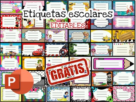 Descarga GRATIS este kit de etiquetas escolares para editar e imprimir en Powerpoint Printable Paper, Google Images, Hello Kitty, Blogger, Quick Saves