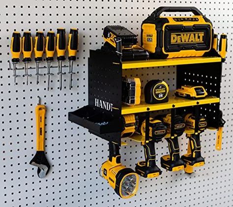 garagetools garageorganizer garage homeimprovement mechanicaltools Bar Organization, Garage Storage Rack, Battery Charging Station, Cordless Drill Batteries, Utility Shelf, Power Tool Organizer, Garage Storage Racks, Drill Holder, Utility Shelves