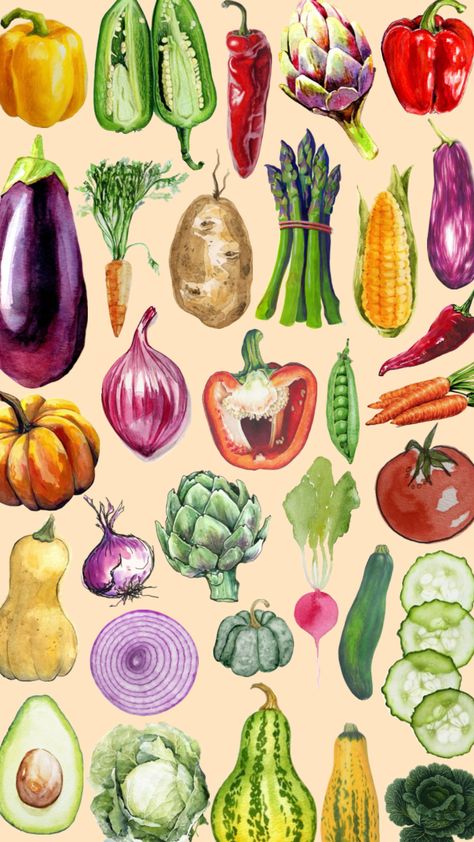 Vegetable Stickers, Food Collage, Food Prints, Food Sketch, Vegetable Prints, Food Clipart, Kids Memories, Kitchen Dinning Room, Graphic Design Projects