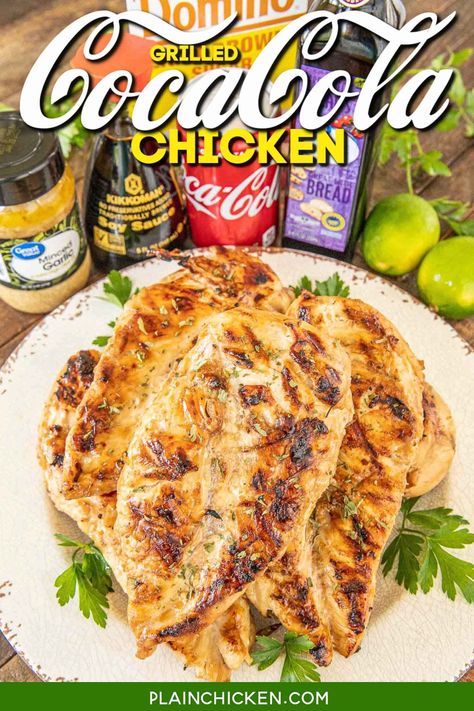 Coca Cola Chicken, Easy Chicken Marinade, Cola Chicken, Easy Grilled Chicken, Plain Chicken, Grilled Pineapple, Green Bean Recipes, Marinated Chicken, Bean Recipes