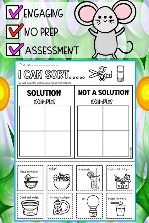 Mixtures And Solutions Worksheet, Mixtures And Solutions 5th Grade, Mixture And Solution, Read And Color Worksheets, Mixtures And Solutions, Separating Mixtures, Solutions And Mixtures, Read And Color, All About Me Poster