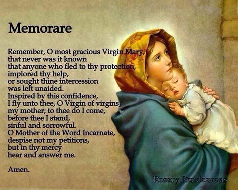 Memorare- my Favorite! Memorare Prayer, The Memorare, Litany Of The Saints, Divine Mercy Chaplet, Our Father Prayer, Our Father Who Art In Heaven, Novena Prayers, Powerful Prayers, Special Prayers