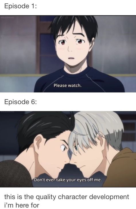 I love this character development || Yuri on Ice ♚ All Out Anime, Yuri On Ice Comic, Katsuki Yuri, The Ancient Magus Bride, Ice Skaters, Yuri On Ice, Sports Anime, Character Development, Tokyo Ghoul