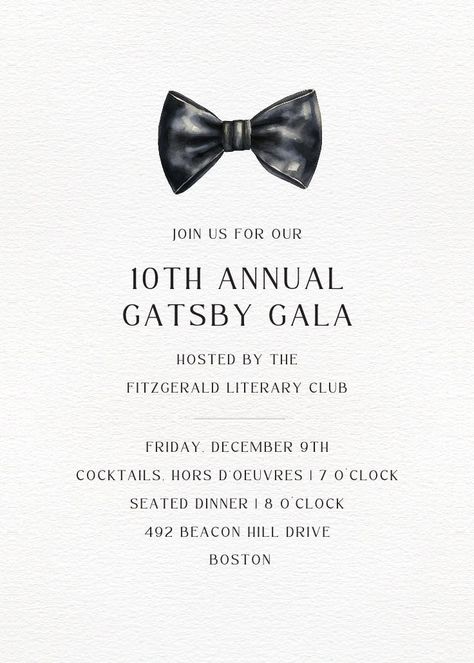 Black tie gala - gala invitation  #invitations #printable #diy #template #gala Business Events Invitation, Gatsby Gala, Gala Invitation, Butterfly Birthday Cards, Teacher Appreciation Cards, Thanksgiving Invitation, Appreciation Cards, Black Tie Gala, Engagement Announcement