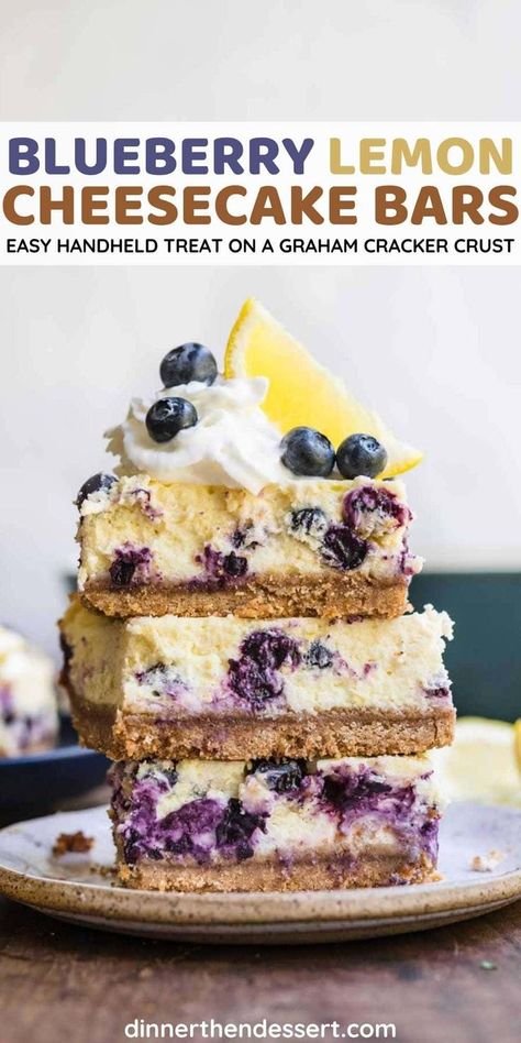 Lemon Blueberry Desserts Summer, Blueberry Graham Cracker Dessert, Lemon Curd And Blueberry Desserts, Blueberry Lemon Cheesecake Bars, Pool Day Desserts, Blueberry Lemon Dessert, Cheesecake Bars 9x13, Lemon Blueberry Desserts, Blueberry Lemon Bars