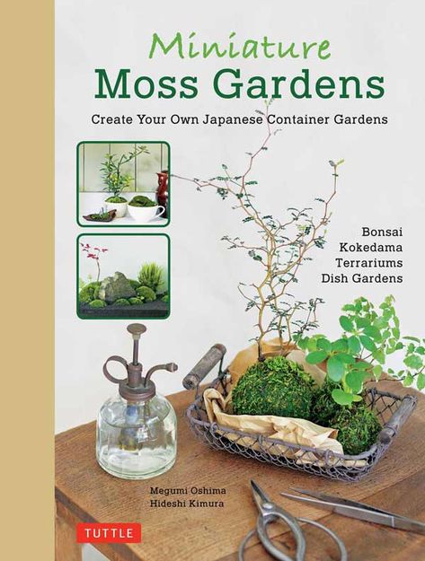 How to make moss bonsais from the book, Miniature Moss Gardens. #miniaturegarden #bonsai #empressofdirt Miniature Garden Design, Moss Gardens, Dish Gardens, Types Of Moss, Mini Bonsai, Dish Garden, Moss Garden, Gardening Books, Tiny World