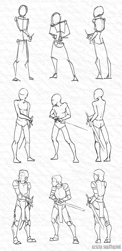 (Request) Self Practice - Armored Poses by AzizlaSwiftwind Bow Poses, Warrior Drawing, Human Body Drawing, Human Body Art, Body Drawing Tutorial, Human Drawing, 흑백 그림, Poses References, Figure Drawing Reference