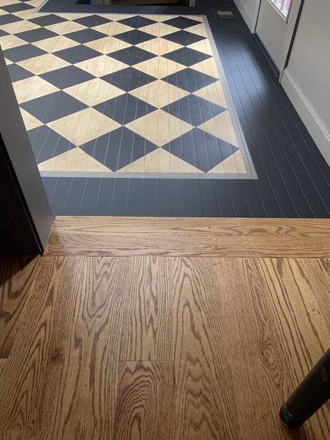 Black And Tan Checkered Floor, Subtle Spooky Decor, Checker Painted Wood Floor, Diy Black And White Checkered Floor, Painted Vinyl Flooring, Checkered Hardwood Floor, Checkered Stained Wood Floor, Painted Checkered Wood Floors, Stained Checkerboard Floor