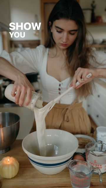 Isabel Paige on Instagram: "Part 1 of the sourdough series! recipe below Ingredients 200 g active starter (not discard) 1 cup coconut oil 1 1/4 cup milk 3 cups of flour 1 cup granulated sugar 1 cup brown sugar mixed with 1 TBSP cinnamon 2 eggs 1TBSP baking powder 1 tsp salt 1 tsp vanilla Melt the coconut oil and let it cool for 10 minutes Beat the eggs, sourdough starter, milk, granulated sugar, and vanilla together Once the coconut oil has cooled a bit beat that in as well. Sift in the flour and salt, until everything is combined. Cover and let it ferment for 4 hours in a warm place. Preheat the oven to 350 After the ferment, whisk in the baking powder, and pour half of it into a 9x9 baking dish. Spring half of the brown sugar/cinnamon mixture. Pour the rest of the batter over that and Isabel Paige Recipes, Isabel Paige, Sourdough Starter, Baking Dish, 2 Eggs, 4 Hours, Granulated Sugar, Meat Recipes, 1 Cup