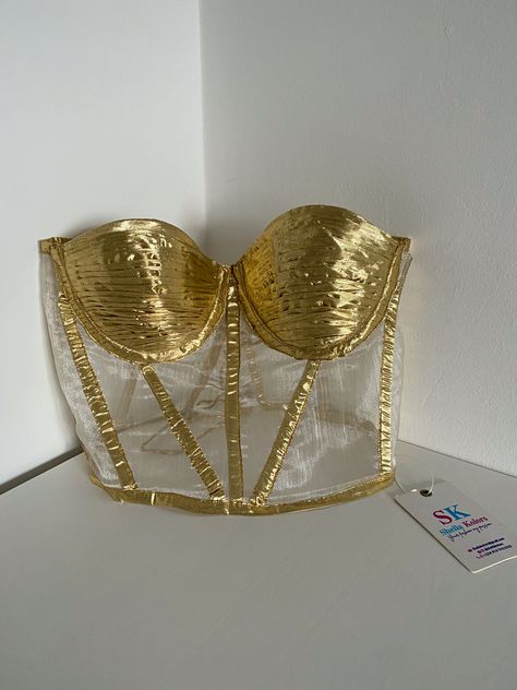 Aesthetic Corset Top, Metallic Corset Top, Gold Corset Top, Corset Aesthetic, Metallic Corset, Aesthetic Corset, Transparent Corset, Corset Draping, Gold Corset