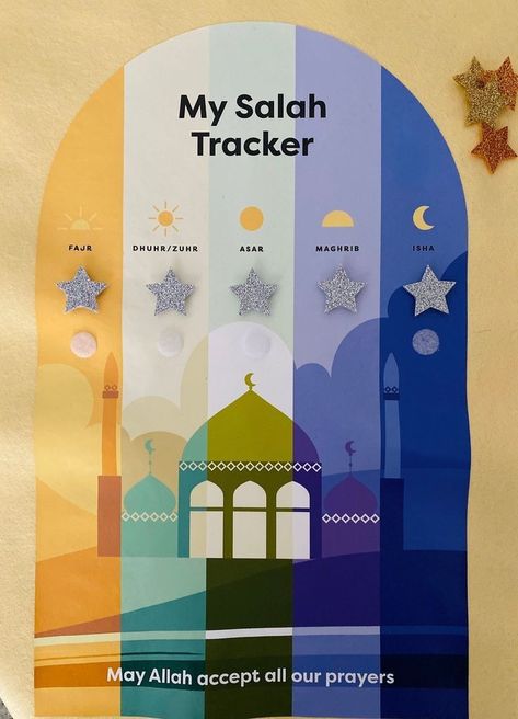 Muslim Kids Crafts, Salah Tracker, Prayer Tracker, Muslim Prayer Room Ideas, Muslim Parenting, Islamic Books For Kids, Muslim Kids Activities, Ramadan Cards, Islamic Kids Activities