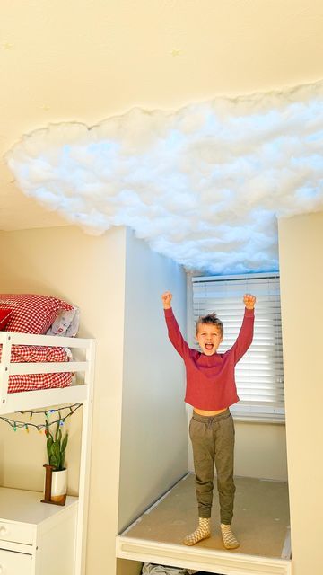 Light Up Cloud, Cloud Ceiling, Diy Clouds, Led Rope, Led Rope Lights, Rope Lights, The Ceiling, Zig Zag Pattern, Poster Board