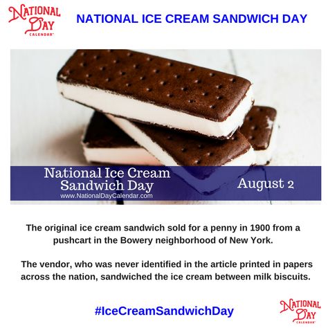 Here is a food holiday that will refresh each one of us on a warm summer day with a delicious frozen ice cream sandwich.  Ice Cream Sandwich Day Ice Cream Sandwich Dessert, Easy Ice Cream Sandwiches, Homemade Ice Cream Sandwiches, Paleo Ice Cream, Ice Cream Sandwiches Recipe, Watermelon Ice Cream, Sandwich Day, Raw Vegan Desserts, Easy Ice Cream