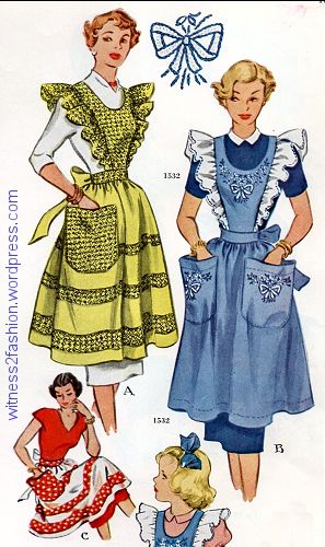 Pinafore Apron Pattern, Vintage Apron Pattern, Daughter Fashion, Vintage Aprons, Ruffle Apron, 1950s Sewing Patterns, Diy Apron, Mother Daughter Fashion, Apron Pattern