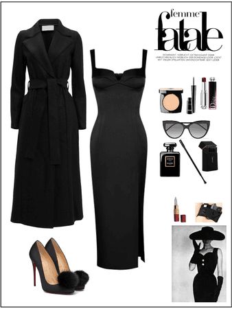 1st ~ femme fatale Outfit | ShopLook Femme Fatale Office Outfit, Classy Femme Fatale Aesthetic, Feme Fatale Aesthetic Outfits, Dark Feminine Outfit Ideas, Femme Fatale Outfits Aesthetic, Fem Fatale Aesthetic Outfit, Femme Fatale Summer Outfits, Casual Femme Fatale Outfits, Mafia Theme Outfit