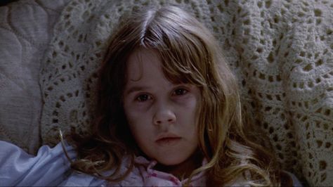 Linda Blair as Regan MacNeil in The Exorcist (1973) dir. by William Friedkin Exorcist 1973, The Exorcist 1973, Maureen Mccormick, Linda Blair, Creepy Kids, The Brady Bunch, Film Credits, The Ellen Show, Evil Dead