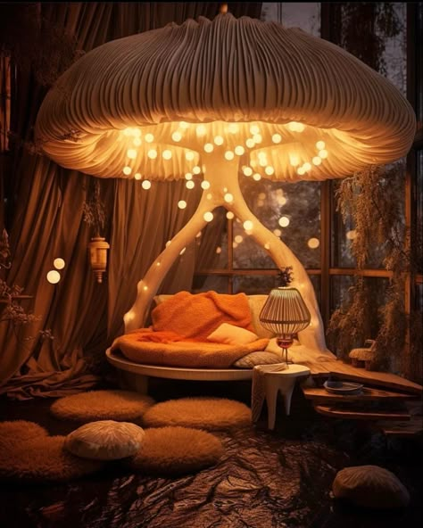 Elf Bedroom, Awesome Beds, Bedroom Moody, Cottage Style Bedroom, Fairy Garden Art, Dream Fairy, Natural Architecture, Fairy Bedroom, Magical Room