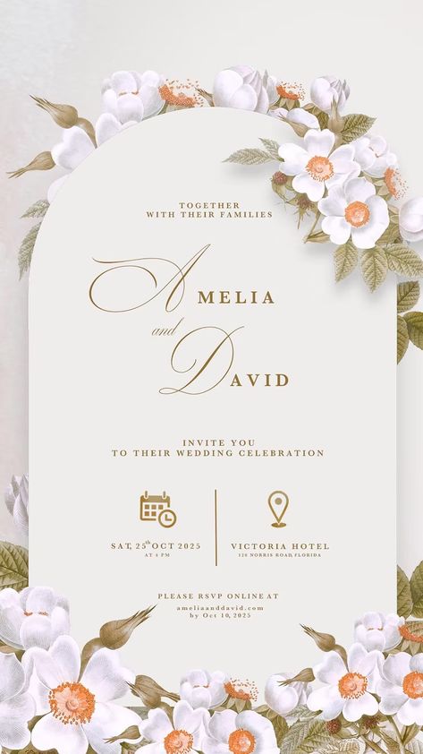 Engagement Digital Card, The Wedding Of Invitation, White Wedding Card Design, Premium Wedding Cards, Invitation For Wedding Ideas, Premium Invitation Card, Wedding Card Simple Design, Weddings Cards Design, Digital Wedding Invitation Card Design