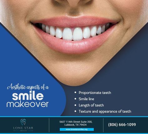 We consider many aspects when performing a smile makeover to ensure that your smile looks naturally stunning. Learn more about the treatments involved in a smile makeover: https://www.lonestarsmiles.org #smilemakeover #lonestarsmiles #lubbock #TX Family Dentist, Smile Lines, Smile Teeth, Smile Makeover, Dental Cosmetics, Dental Procedures, Family Dentistry, Healthy Smile, Cosmetic Dentistry