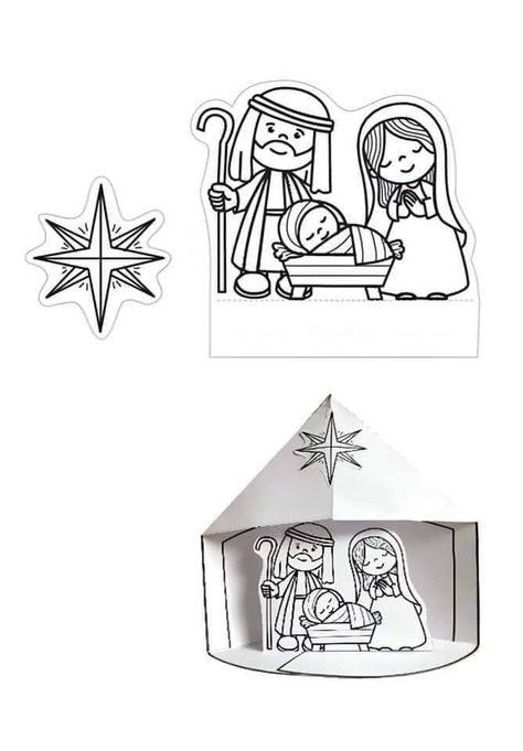 Nativity Scene Crafts, Christmas Sunday School, Jesus Crafts, Bible Crafts Sunday School, Bible Activities For Kids, Christmas Worksheets, Sunday School Crafts For Kids, Bible Crafts For Kids, Nativity Crafts