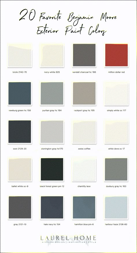 20 Favorite Exterior Paint Colors + Doors and Trim | Laurel Home Benjamin Moore Exterior Paint, Brick Exteriors, Doors And Trim, Benjamin Moore Exterior, House Colour, Best Exterior Paint, House Colours, Color Combinations Paint, Exterior House Paint Color Combinations