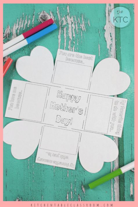 This Mother's Day card printable for kids prints on standard size paper, folds up into a tiny square, and has prompts for writing & drawing sweet memories! Mothers Day Cards Craft, Mothers Day Card Template, Easy Mother's Day Crafts, Diy Mother's Day Crafts, Mother's Day Projects, Mother's Day Craft, Mother's Day Activities, Mothers Day Crafts For Kids, Handprint Art