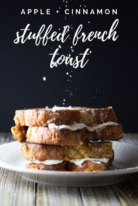 French Toast Apple, Ihop French Toast, Easy Stuffed French Toast, Breakfast Ideas Recipes, Ricotta French Toast, Toast Bacon, Apple Cream Cheese, French Toast Roll Ups, Tofu Tacos