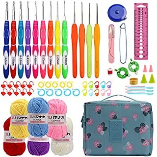 67 Pcs Crochet Hook Set with Case Globalstore Crochet Kit with Yarn, Ergonomic Crochet Kits Include 5 Roll Yarn, Knitting Needles and Other Supplies, Full Crochet Starter Kit for Beginners Adults : Amazon.ca: Home Knitting Tools Accessories, Crochet Hook Handles, 100 Crochet Stitches, Hello Kitty Crochet, Crochet Kits, Hand Sewing Needles, Yarn Accessories, Colorful Crochet, Knitting Kit