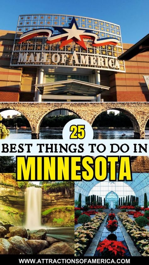 Immerse yourself in the wonders of Minnesota with must-see Attractions in Minnesota including Mall of America, Como Park Zoo, Boundary Waters & more. Check out Minnesota things to do | Places to visit in Minnesota, USA | Must-see places in Minnesota | Best Minnesota activities #thingstodoinminnesota #minnesotaattractions #minnesotaplacestogo #attractionsofamerica Minnesota Travel Summer, Places To Visit In Minnesota, Minnesota Things To Do, Miniapolis Minnesota, Things To Do In Minnesota, Anoka Minnesota, Minnesota State Parks, Detroit Lakes Minnesota, Burnsville Minnesota