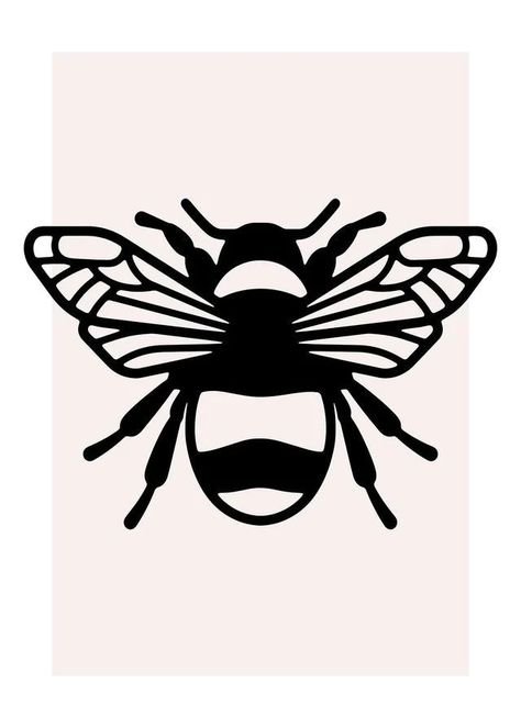 Study Black And White, Minimalist Bohemian Decor, Bee Outline, Black And White Bee, Animal Prints Nursery, Bee Icon, Bee Artwork, Trendy Graphic Design, Bee Svg