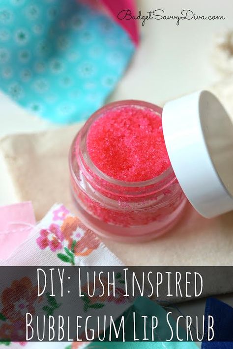 DIY: Lush Inspired Bubblegum Lip Scrub - MUST PIN and MAKE! Diy Lush Lip Scrub, Lush Inspired Diy, Lush Lip Scrub, Bubblegum Lip Scrub, Diy Lush, Raspberry Extract, Scrub Diy, Lip Scrub Diy, Diy Kosmetik